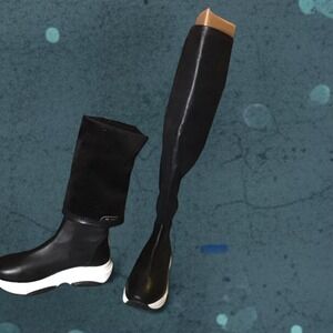 European Knee High Leather Boots  Festival GoGo Dancer Size EUR 40 US 9